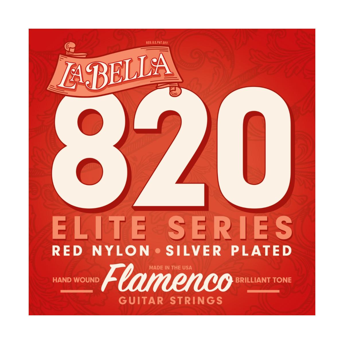 JUEGO DE CUERDAS LA BELLA PARA GUITARRA CLÁSICA B820 FLAMENCO RED NYLON