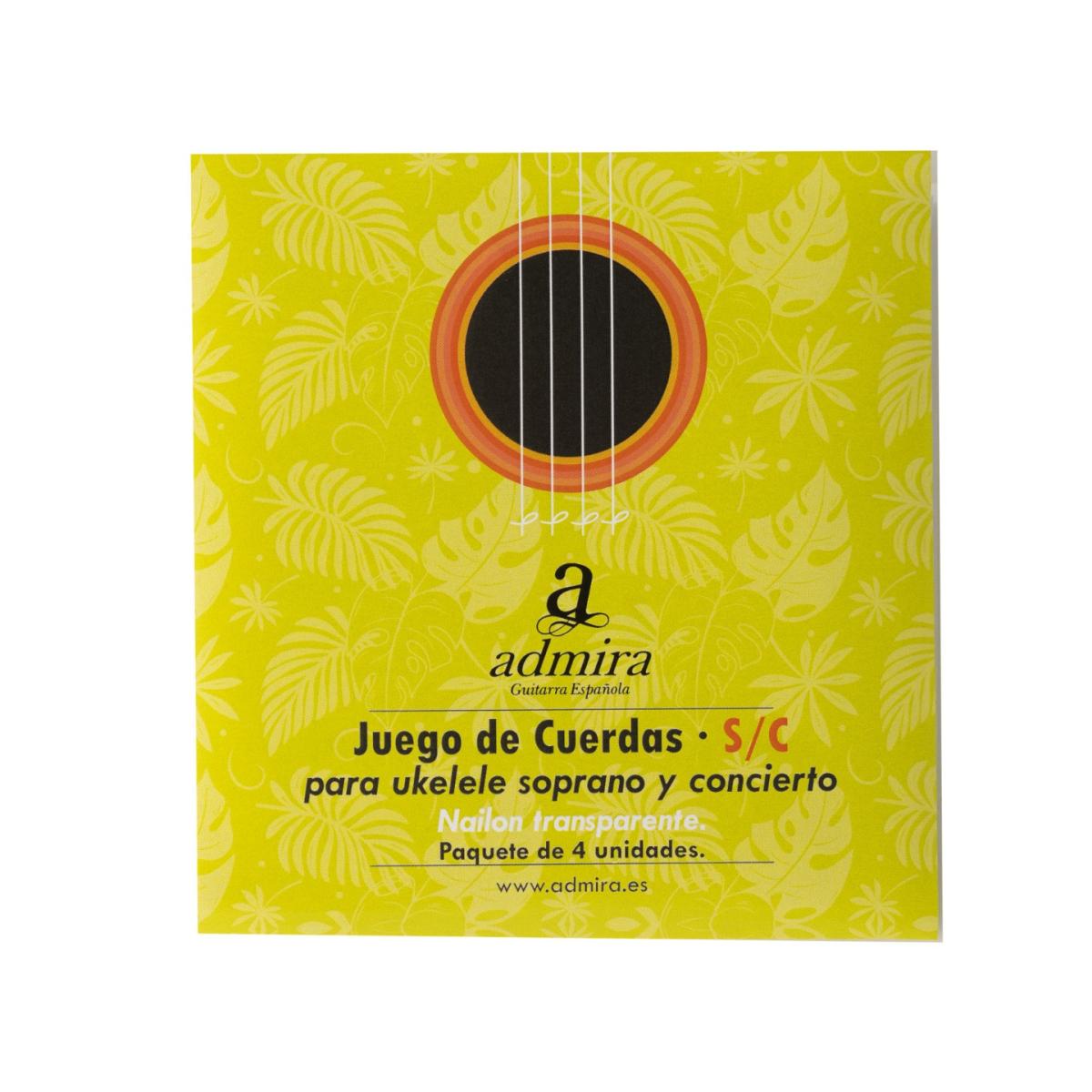 JUEGO DE CUERDAS ADMIRA PARA UKELELE SOPRANO Y CONCIERTO CA500UKSC NAILON