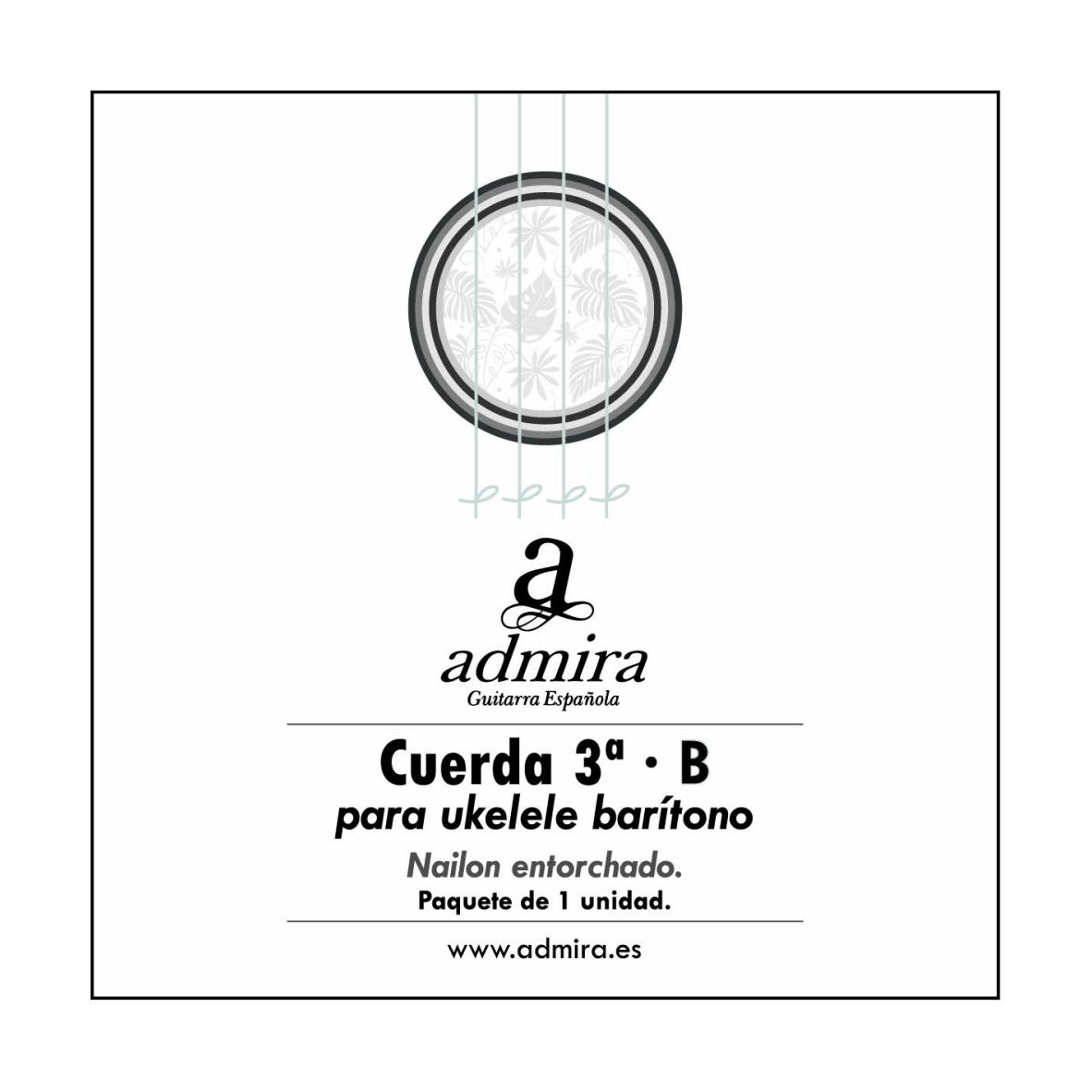 3ª CUERDA ADMIRA PARA UKELELE BARITONO NAILON ENTORCHADO CA503UKB