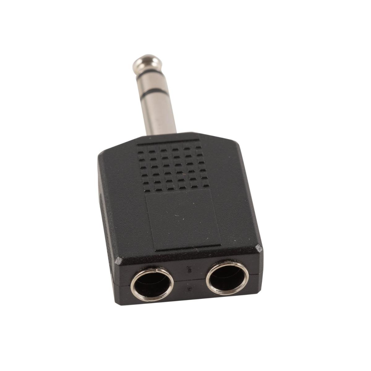 ADAPTADOR DUAL JACK MONO 1/4 HEMBRA X 2 - JACK STEREO 1/4