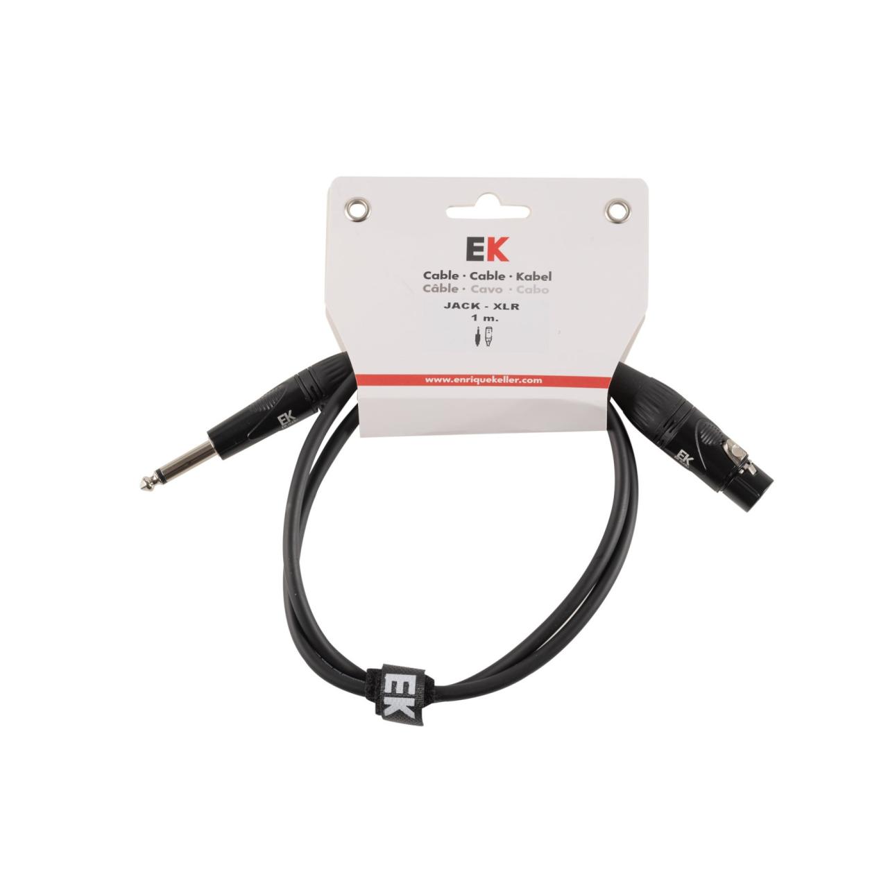 CABLE EK AUDIO PARA MICRÓFONO JACK - XLR HEMBRA 1 M