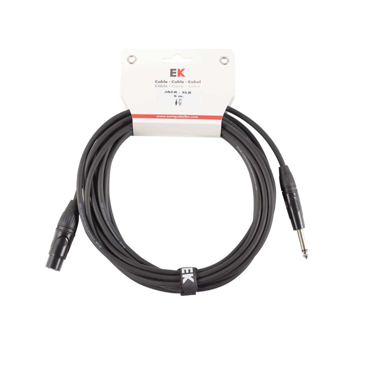 CABLE EK AUDIO PARA MICRÓFONO JACK - XLR HEMBRA 6 M