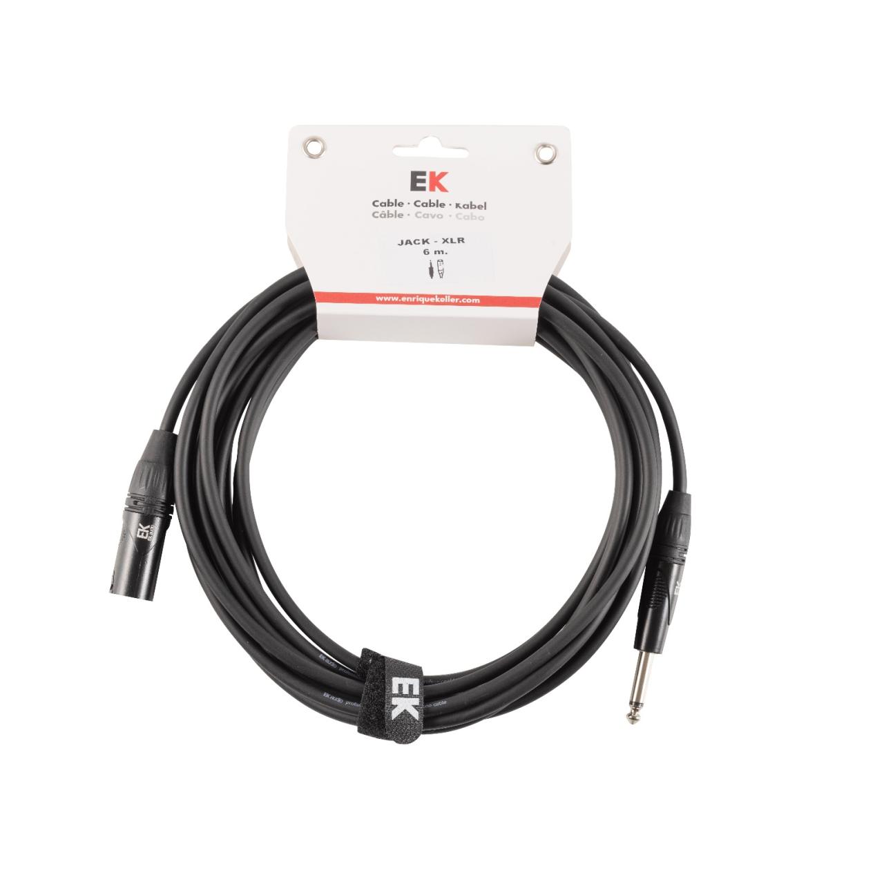 CABLE EK AUDIO PARA MICRÓFONO JACK - XLR MACHO 6 M