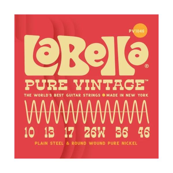 JUEGO DE CUERDAS LA BELLA PARA GUITARRA ELÉCTRICA PURE VINTAGE 10-46