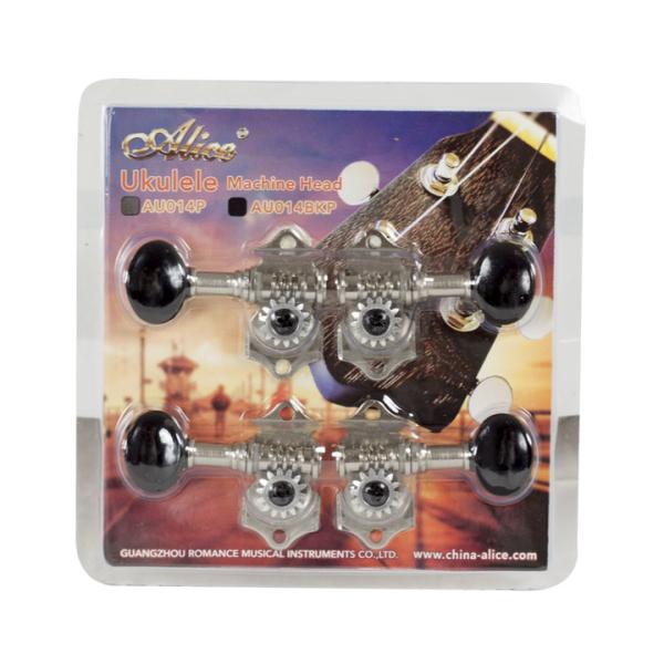 Clavijeros Ukelele Negros-Plata Au014Bkp